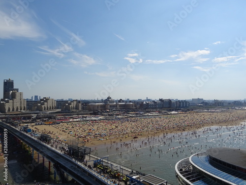 Panoramic view Scheveningen beach Holland