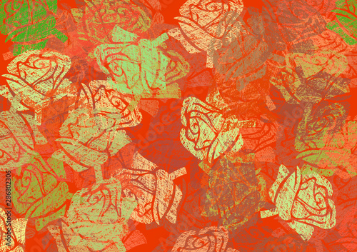 abstract colorful flower illustration background.