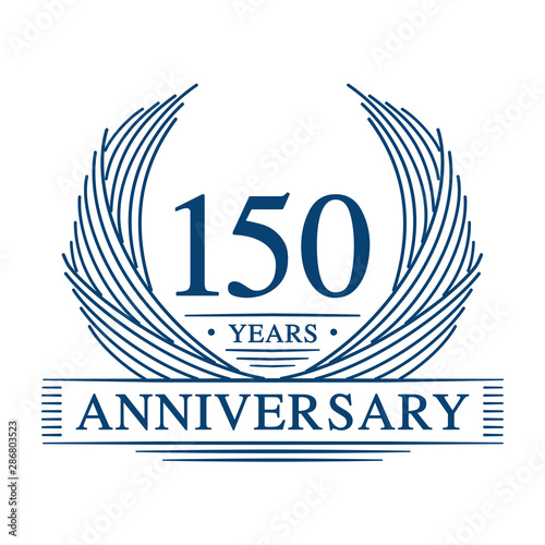 150 years design template. One hundred and fifty years jubilee logo. Vector and illustration.