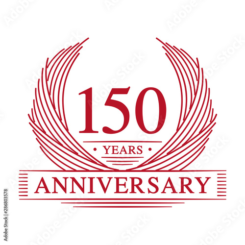 150 years design template. One hundred and fifty years jubilee logo. Vector and illustration.