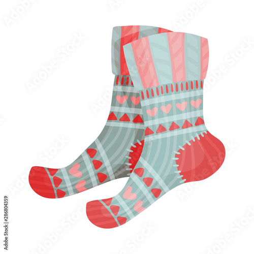 Warm socks. Vector illustration on a white background.