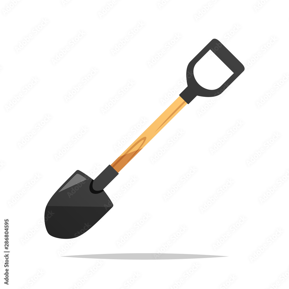Garden shovel vector isolated illustration