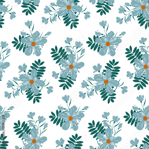 Fashionable pattern in small flowers. Floral seamless background for textiles, fabrics, covers, wallpapers, print, gift wrapping and scrapbooking. Raster copy.