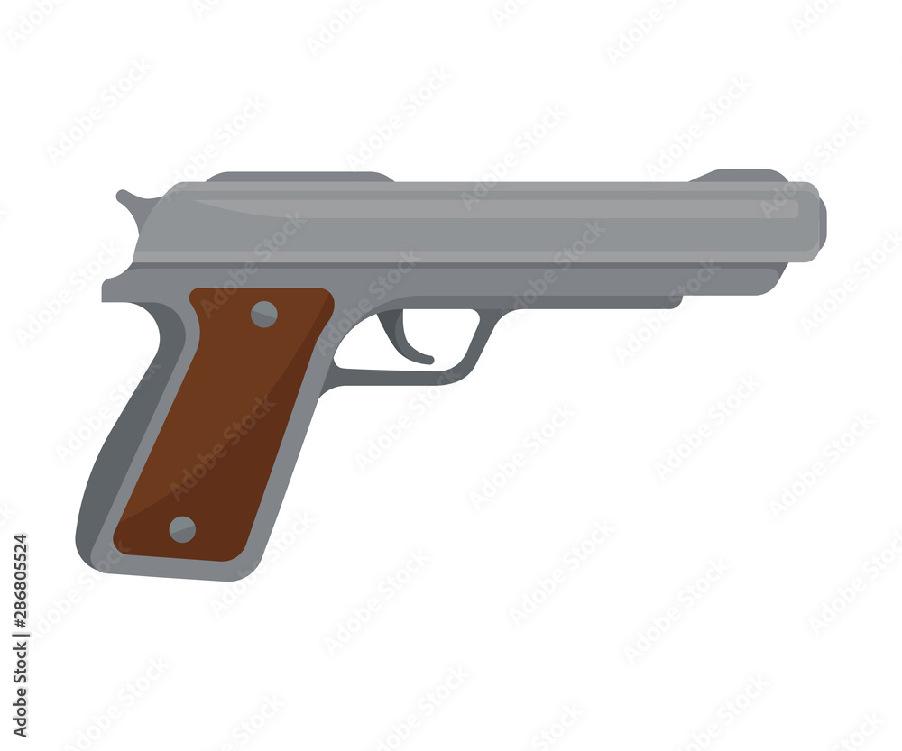 Gray gun. Vector illustration on a white background.