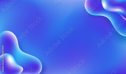 Blue fluid frame on abstrac...