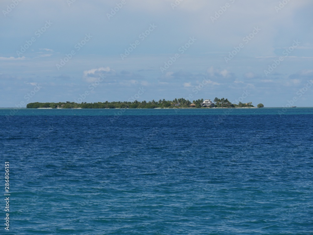 Distant view of a small island in the Florida Keys, Florida.