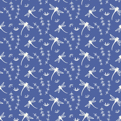Acrylglasbilder Very-Peri-Muster Asiatisches Blütenmuster Blau Weiss  © Artrise Stocker