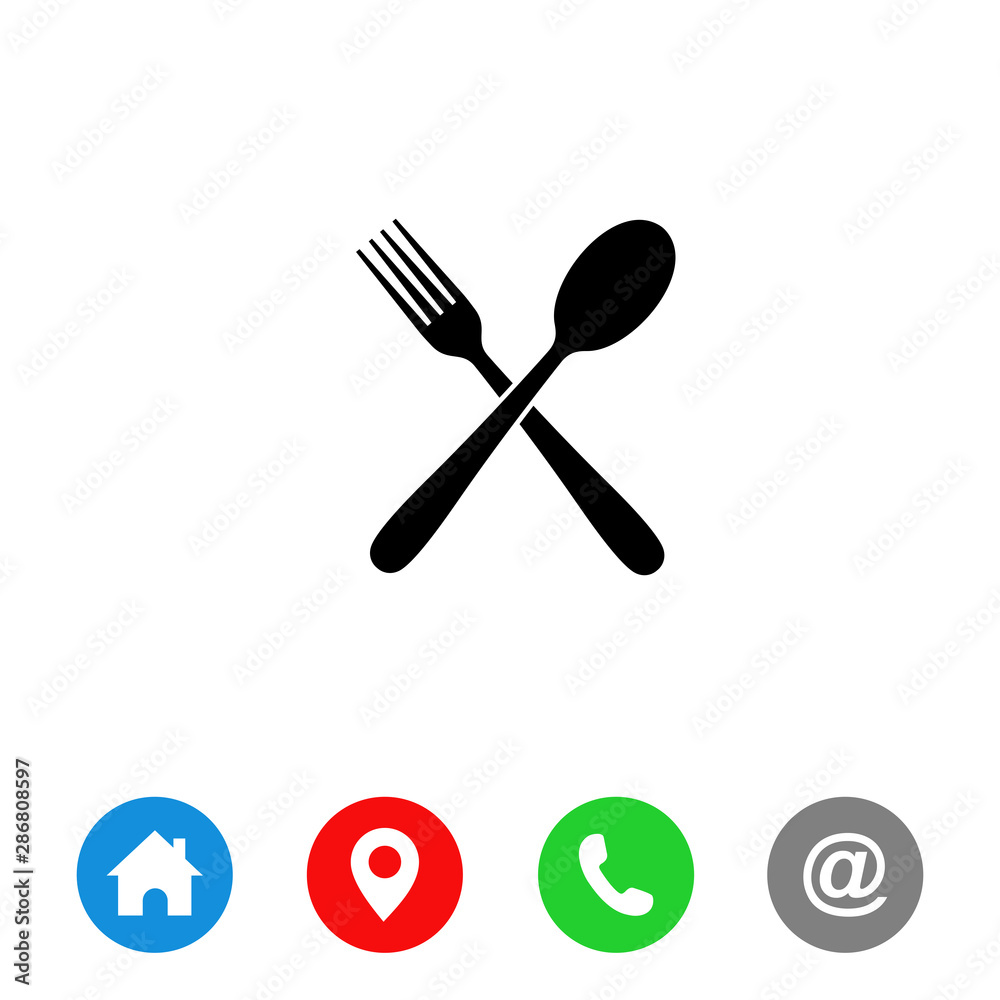 Fork & Spoon icon vector Restaurant Symbol vector Fork & Spoon icon vector Restaurant Symbol vector