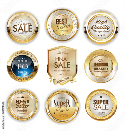 Luxury premium golden badges and labels