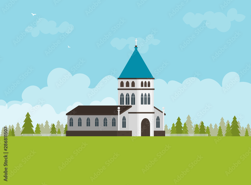 Naklejka premium Christian church flat vector