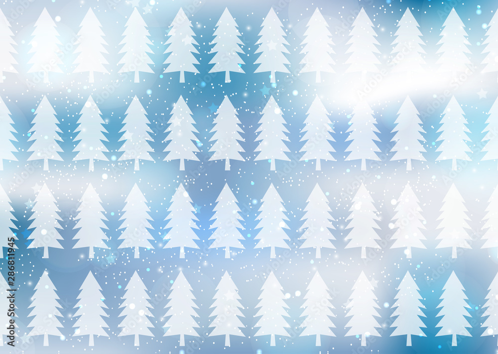 Obraz premium Winter, snow, Christmas trees, glare. Creative abstract christmas background.