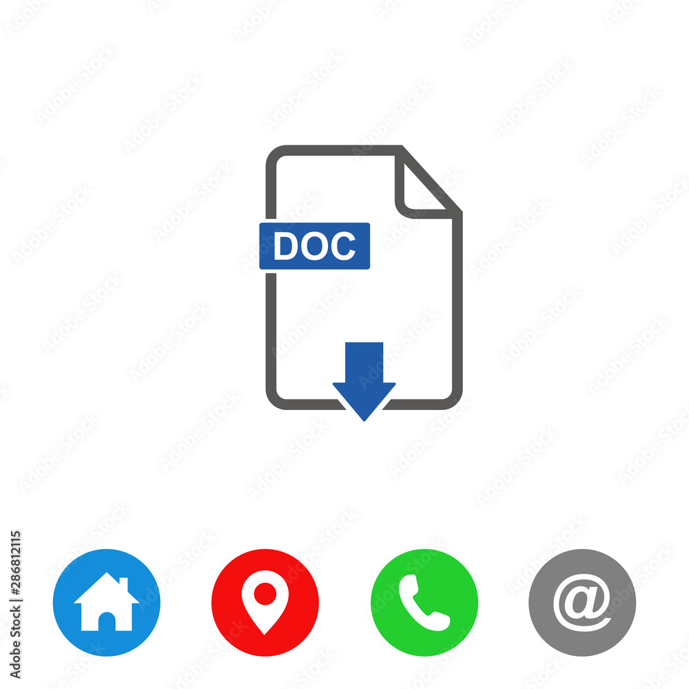 Download doc file icon vector Download doc file icon vector