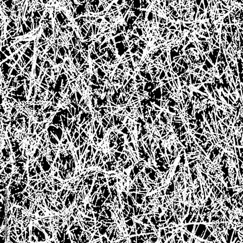 Background of black and white texture. Abstract monochrome pattern of spots  cracks  dots  chips  shapes  lines