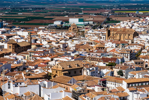 View of the city of Antequera in Malaga, Andalusia, Spain