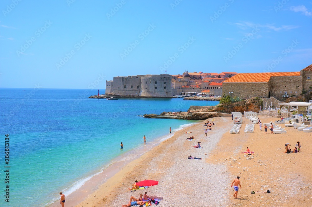 the Banje Beach in Dubrovnik