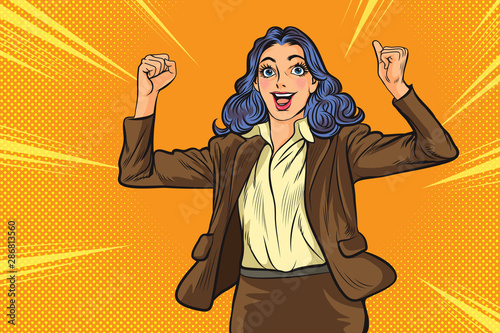 business woman happy