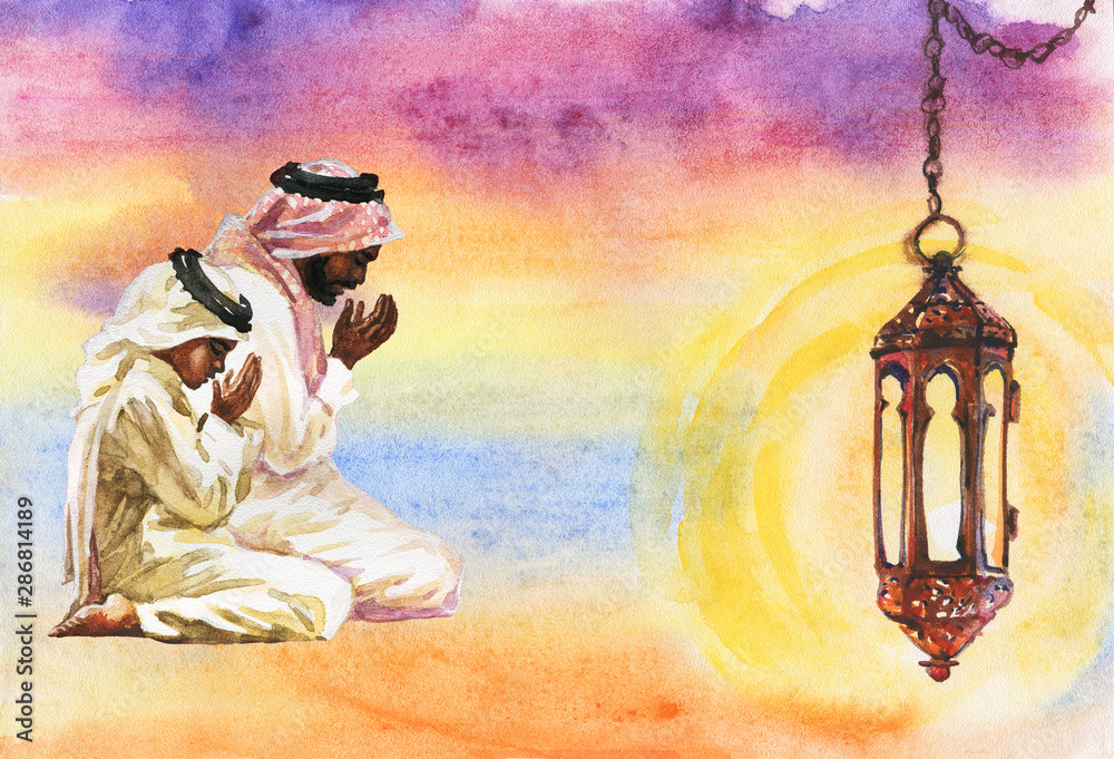 Fototapeta premium Men praying namaz