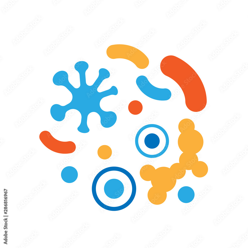 Microbe, bacteria and virus. Vector design element. Microbe, bacteria and virus. Vector design element.