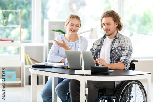 Handicapped young man with ...