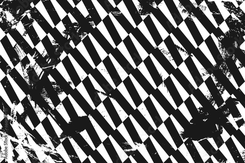 Seamless pattern with geometric shapes. Horizontal black and white backdrop.
