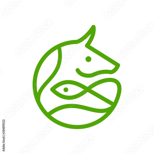 Cow fish green icon 