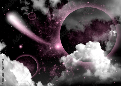 galaxy in a free space. 3D rendering