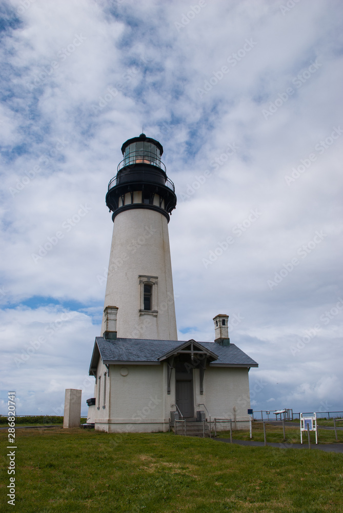 Yaquina Head Lighthouse, built in 1872, 93 feet tall on the Oregon coast.