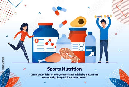 Advertising Poster Sports Nutrition Lettering. 