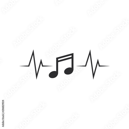 Music note vector icon illustration design 