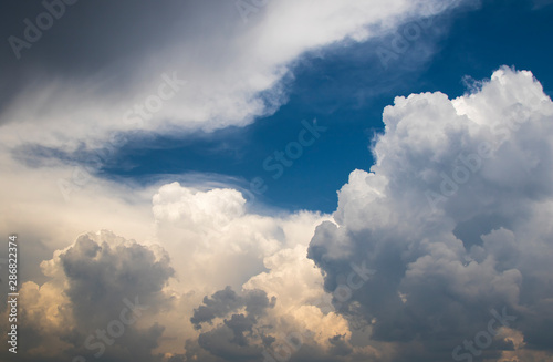 Cumulonimbus clouds, dramatic sky, amazing sky. © yauhenka