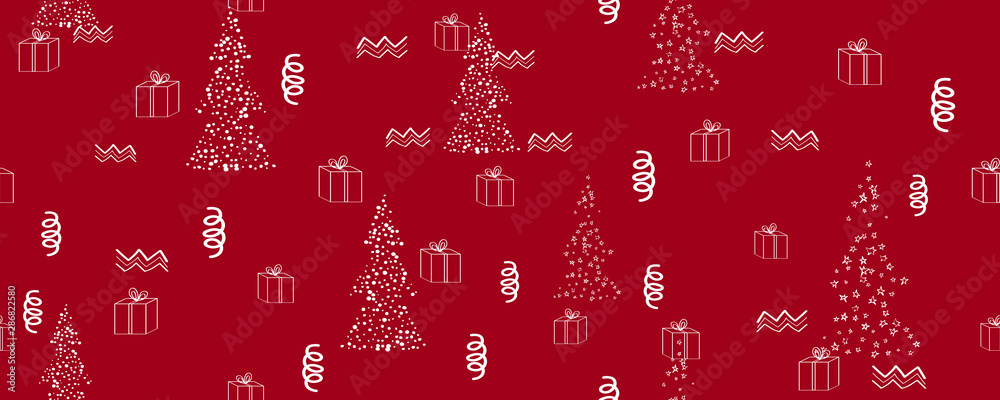 Christmas Tree Branch Background. Cute Hand Drawn Elements. Abstract Parts On Red Watercolour Fond. Christmas Shiny. Ornaments On White. Christmas Tree Branch Background. Cute Hand Drawn Elements. Abstract Parts On Red Watercolour Fond. Christmas Shiny. Ornaments On White.