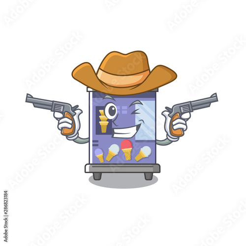 Cowboy ice cream vending machine cartoon formed character