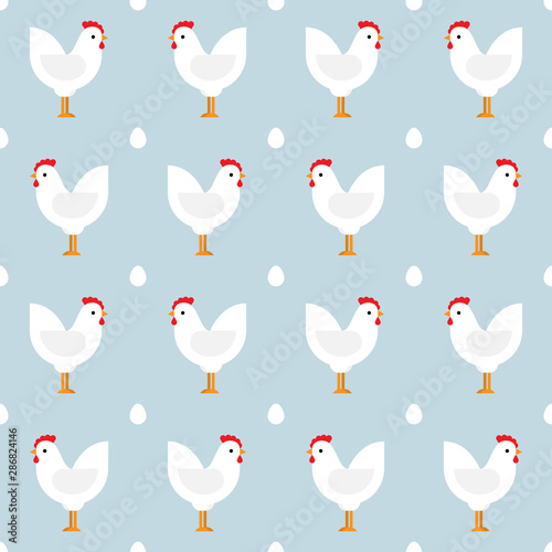 Chicken and egg pattern. Packaging and textiles.