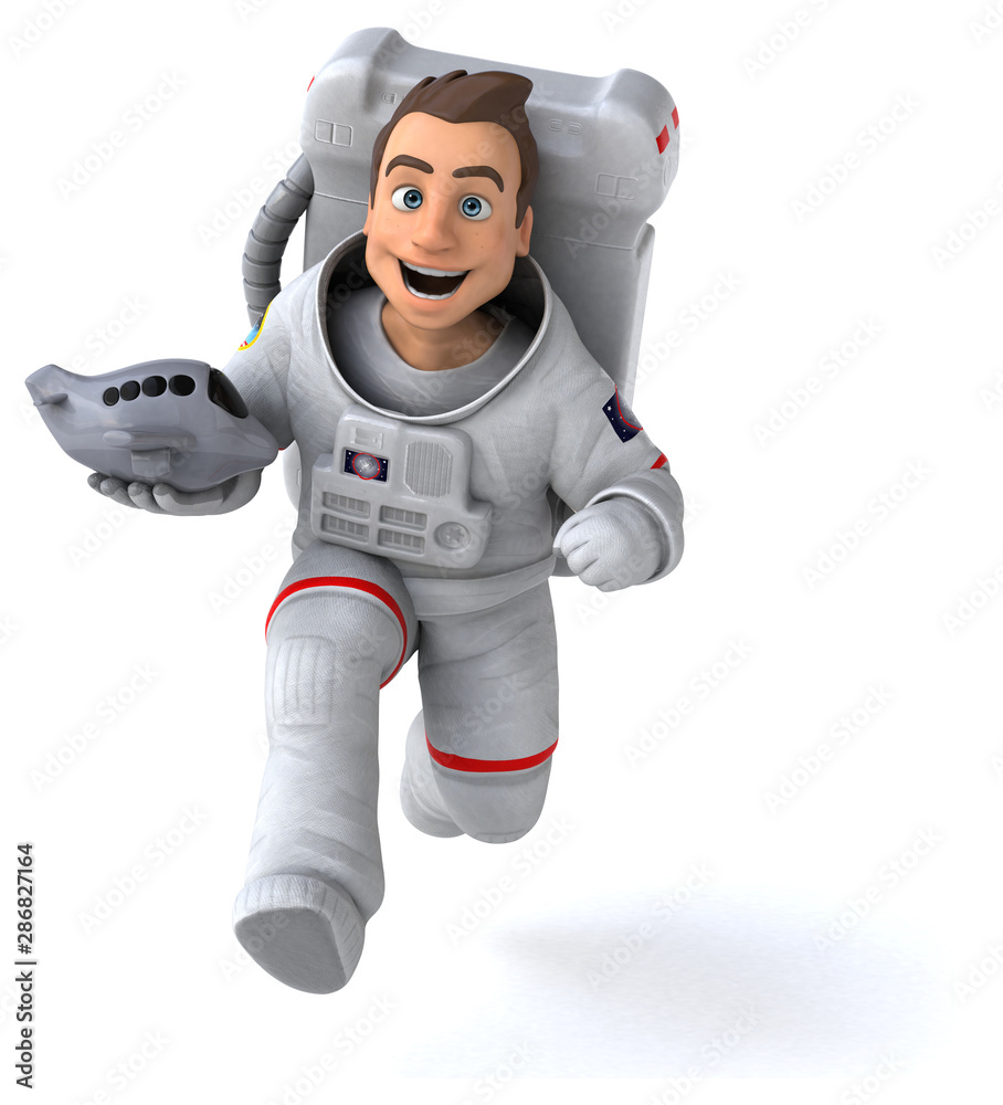Fun astronaut - 3D Illustration