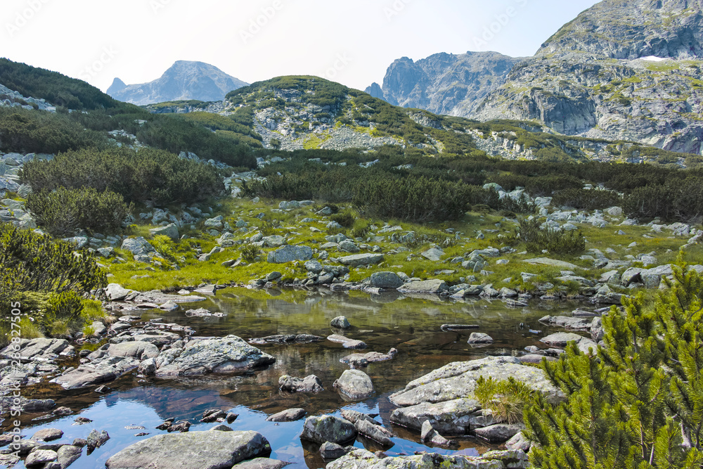 Landscape from trail for Scary Lake, Rila Mountain, Bulgaria Landscape from trail for Scary Lake, Rila Mountain, Bulgaria