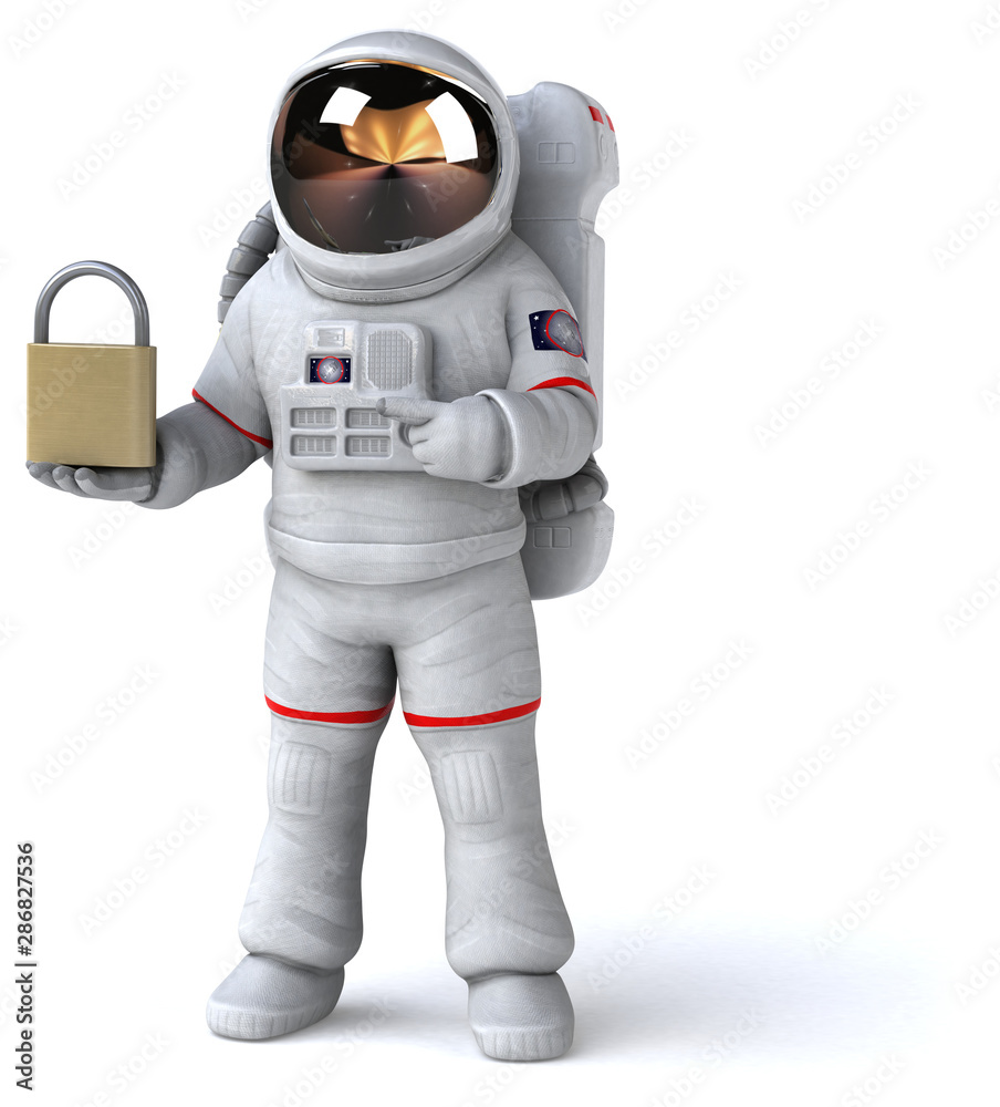 Fun astronaut - 3D Illustration