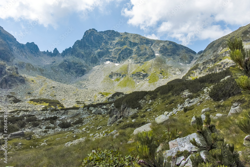 Landscape from trail for Scary Lake, Rila Mountain, Bulgaria Landscape from trail for Scary Lake, Rila Mountain, Bulgaria