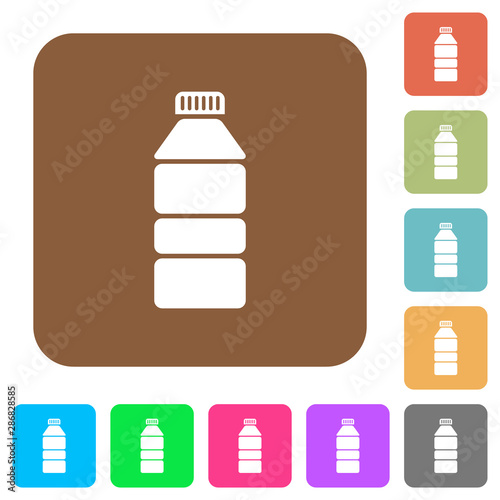 Water bottle rounded square flat icons