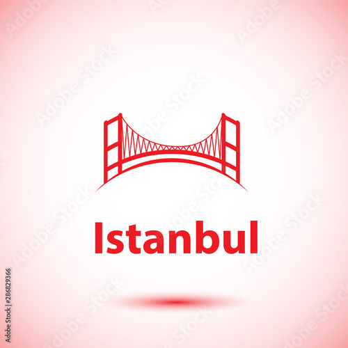 Istanbul Turkey  detailed silhouette. Trendy vector illustration  flat style. Stylish colorful landmarks. The concept for a web banner. Business icon