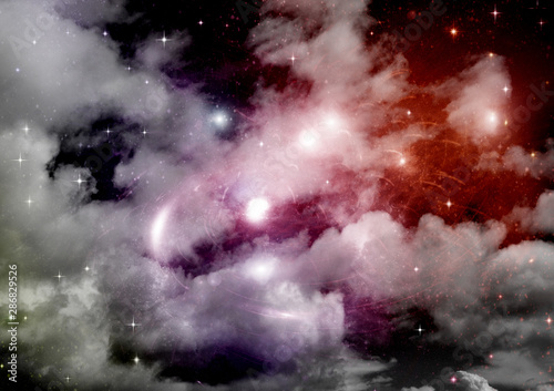 galaxy in a free space. 3D rendering