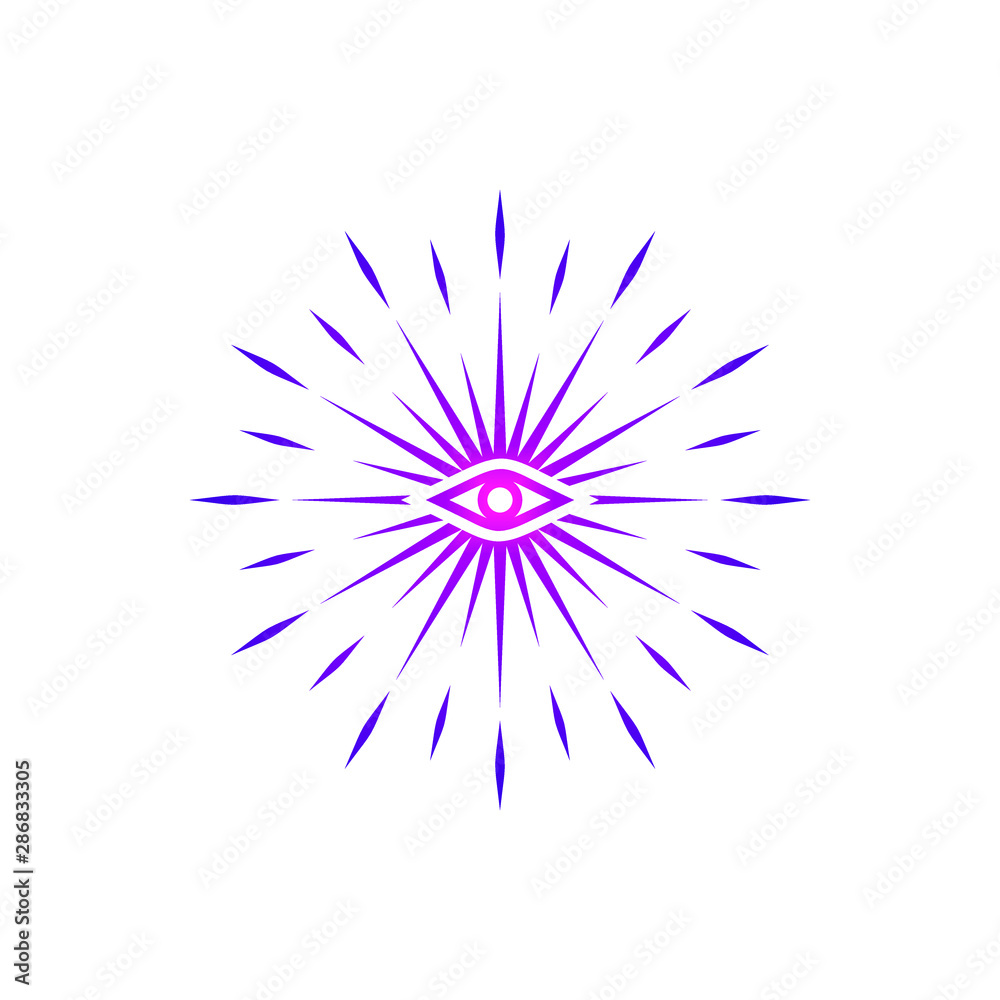 the concept of a glowing eye vector design