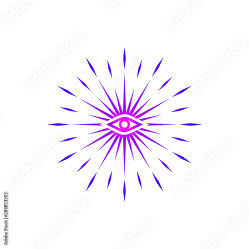 the concept of a glowing eye vector design