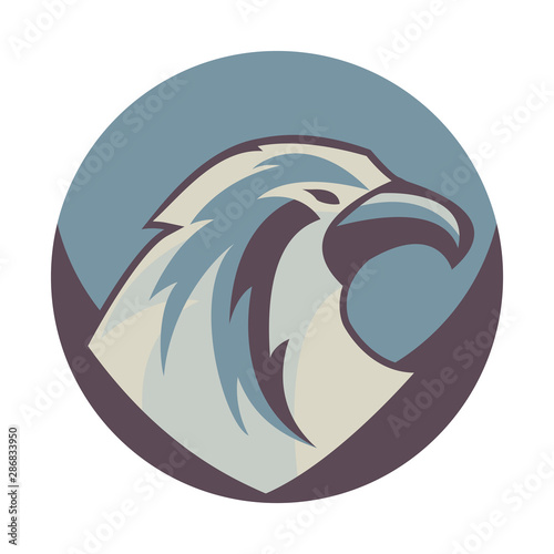 eagle and circle concept logo. vector eps 8