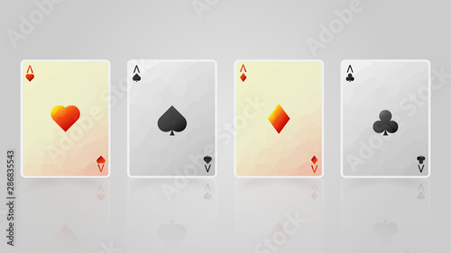 four aces with light and shadow