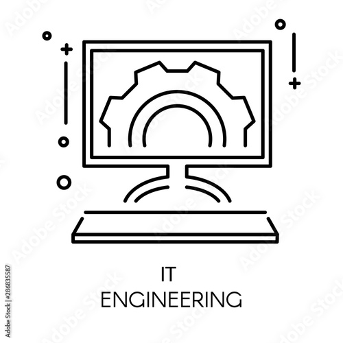 App development and it engineering isolated outline icon