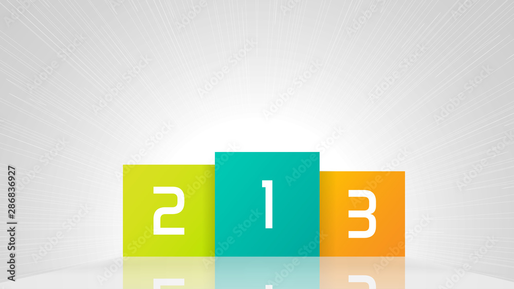 clean and colorful podium illustration with sunburst effect clean and colorful podium illustration with sunburst effect