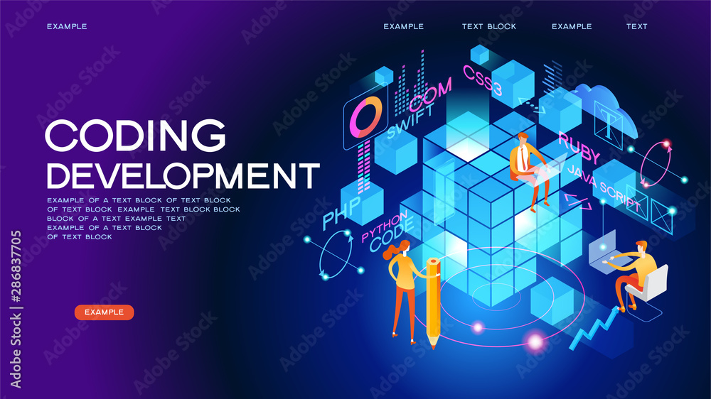 Programming web banner Stock Vector | Adobe Stock