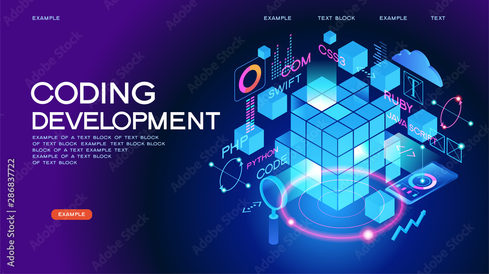 Programming web banner Stock Vector | Adobe Stock