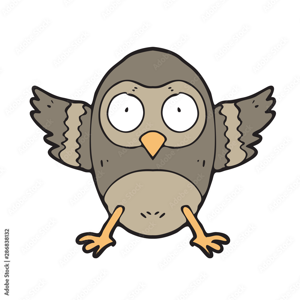 Fototapeta premium digitally drawn illustration owl design. hand drawing style
