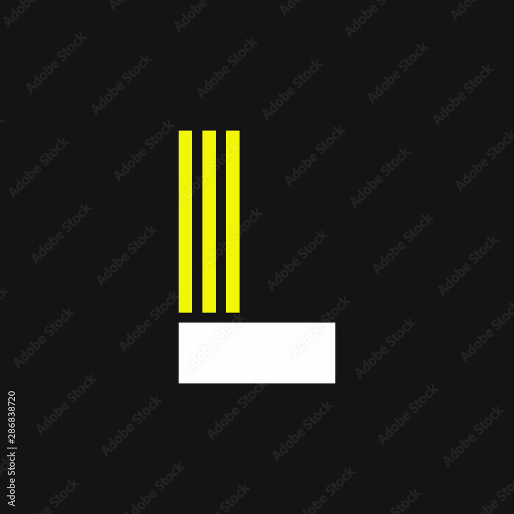 Yellow Lines Geometric Vector Logo Letter L Yellow Lines Geometric Vector Logo Letter L